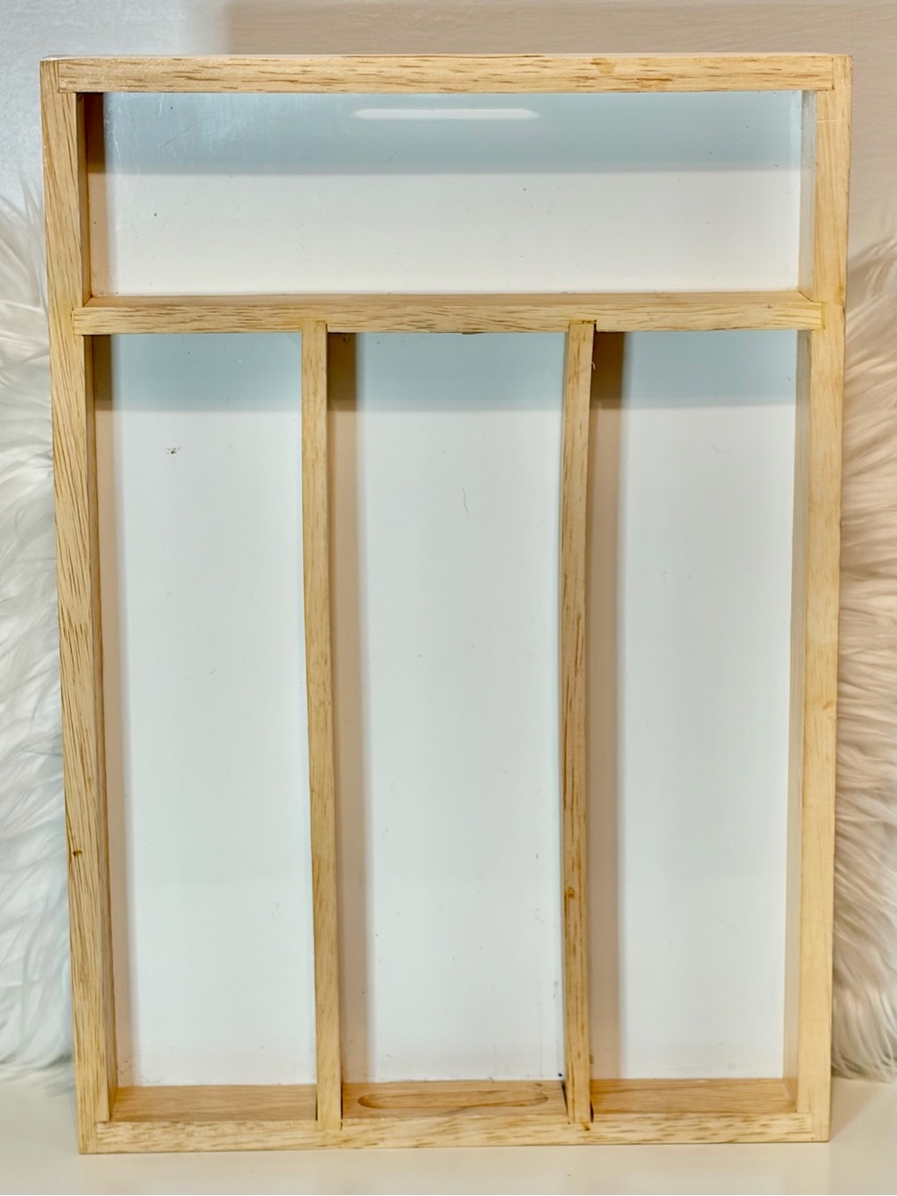 Wood Cutlery Tray Draw Organizer with 4 sections 14 x 9.5 x 1.6”
